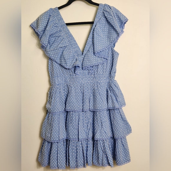 Adrianna Papell Blue Tiered Women's Dress Size 8.  #A14 - Picture 2 of 16